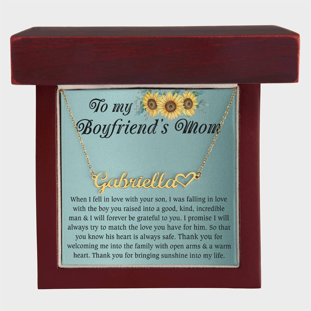 Gifts for Women, Heart Name Necklace for Mom Grandma Aunt Mother in Law Nana Boyfriend Mom