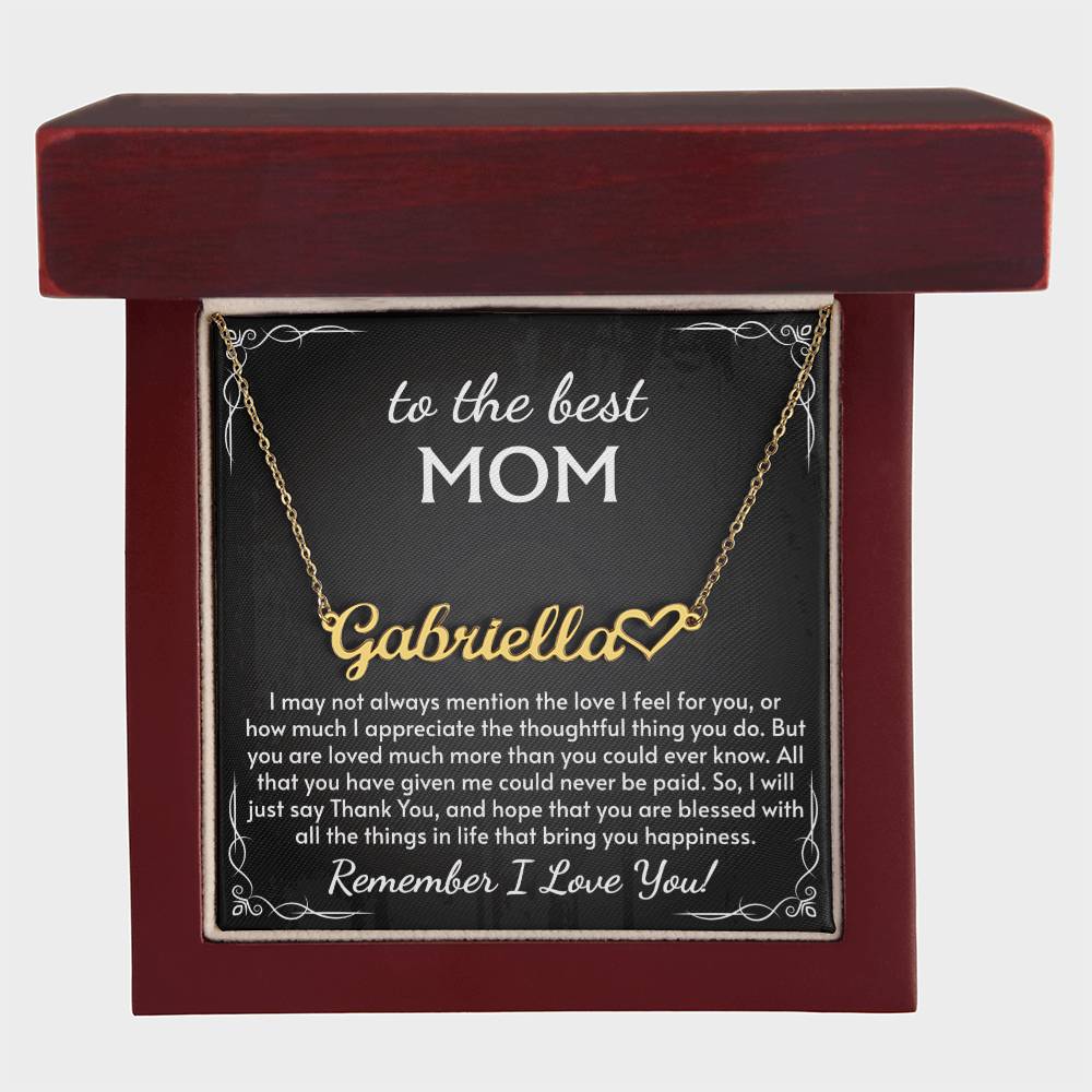 Heart Name Necklace for Mom, Perfect for Birthday, Mother's Day, Christmas, Thanksgiving Symbol of Appreciation and Love