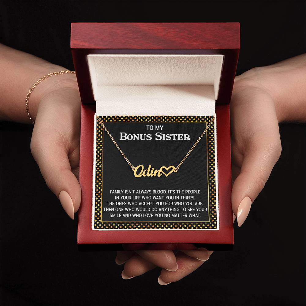 Heart Name Necklace for Sister-in-Law, Birthday Gift for Bonus Sister, Unbiological Sister Gifts, Christmas and Graduation Birthday Jewelry