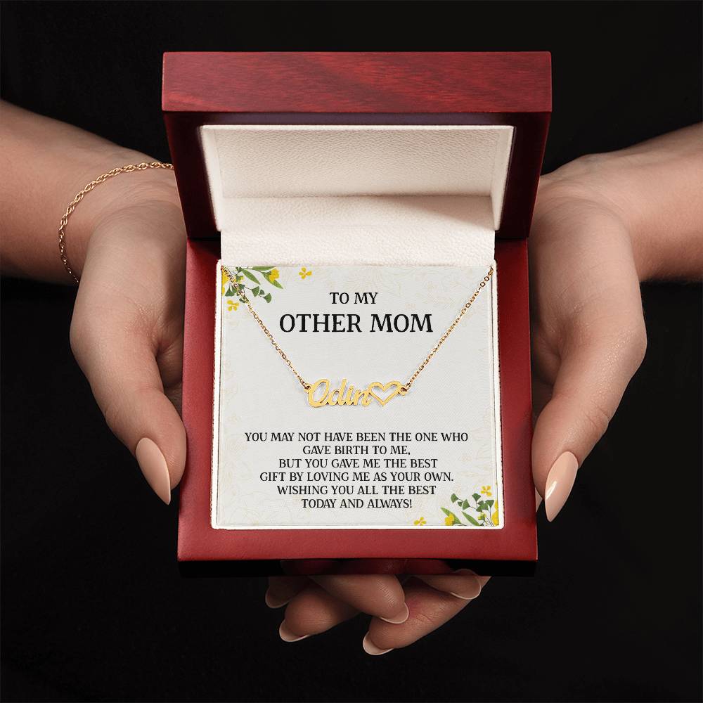 To My Other Mom Necklace Gift, Step Mom Necklace, Bonus Mom Jewelry, Unbiological Mom Gifts For Birthday, Mother's Day Present For Mom From Son Or Daughter, With Heartfelt Message Card And Amazing Box