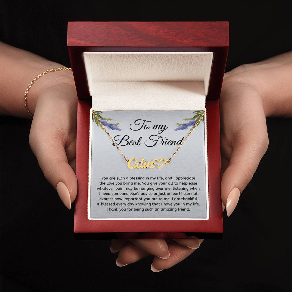 Best Friend Necklace, HeartName Necklace Friendship Necklace, Jewelry Gift, Gift for Friend, Birthday Gift, Christmas Gift