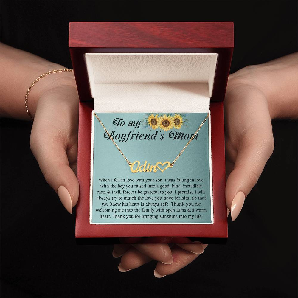 Gifts for Women, Heart Name Necklace for Mom Grandma Aunt Mother in Law Nana Boyfriend Mom