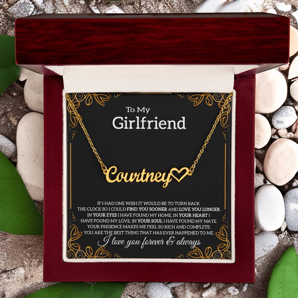 To My Girlfriend Necklace with Message Card, Boyfriend's Gift, Sentimental Anniversary Present, Birthday Gift for Her