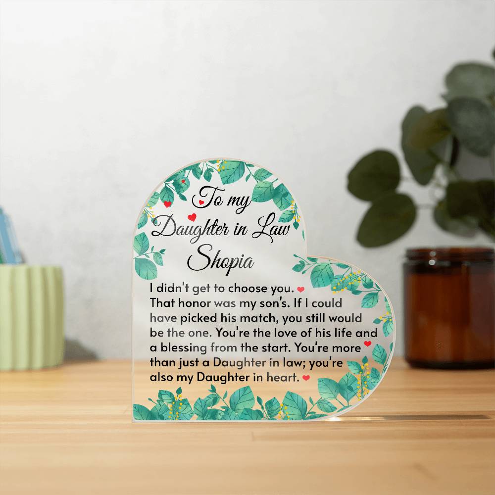 tO mY DAUGHTER IN LAW