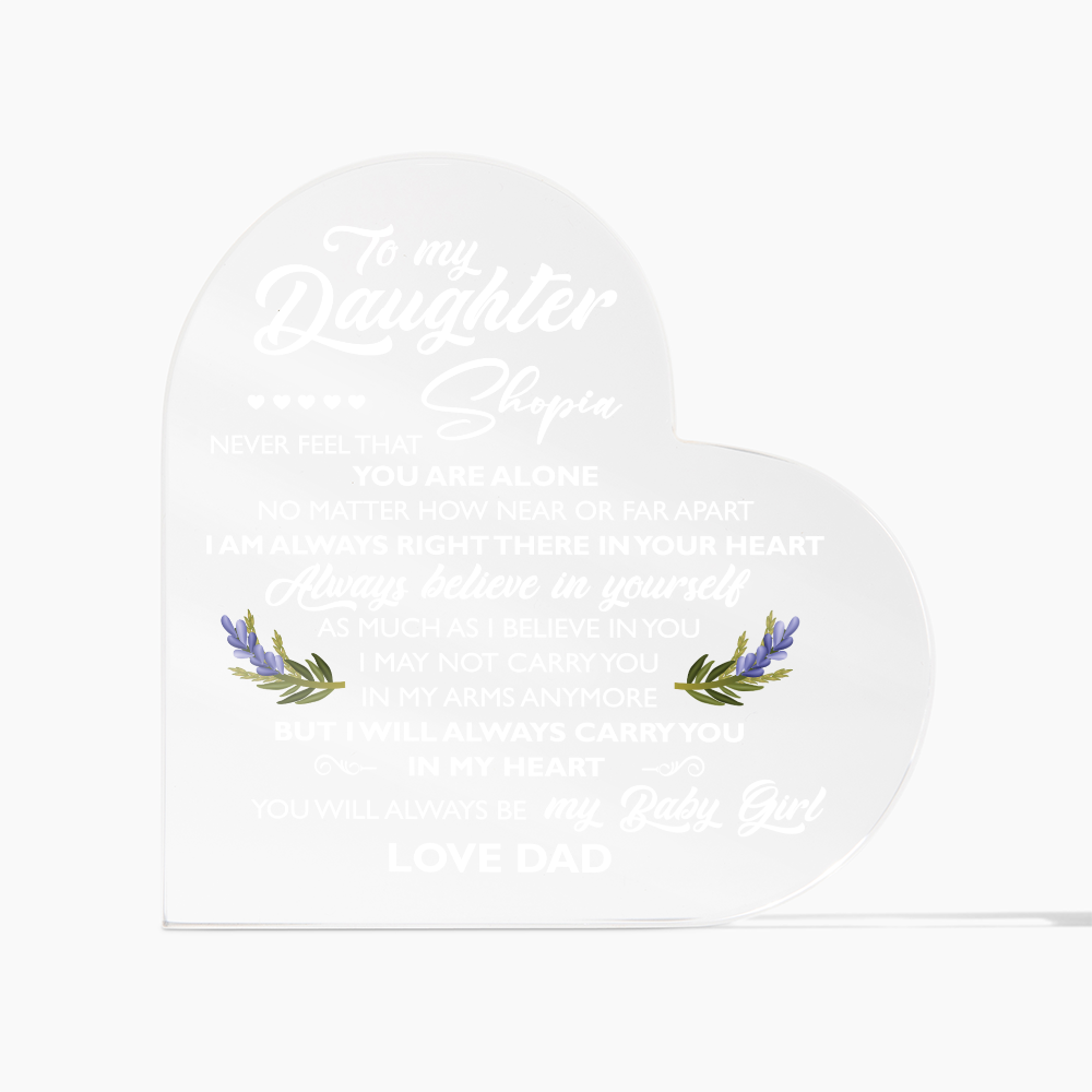 to my daughter white