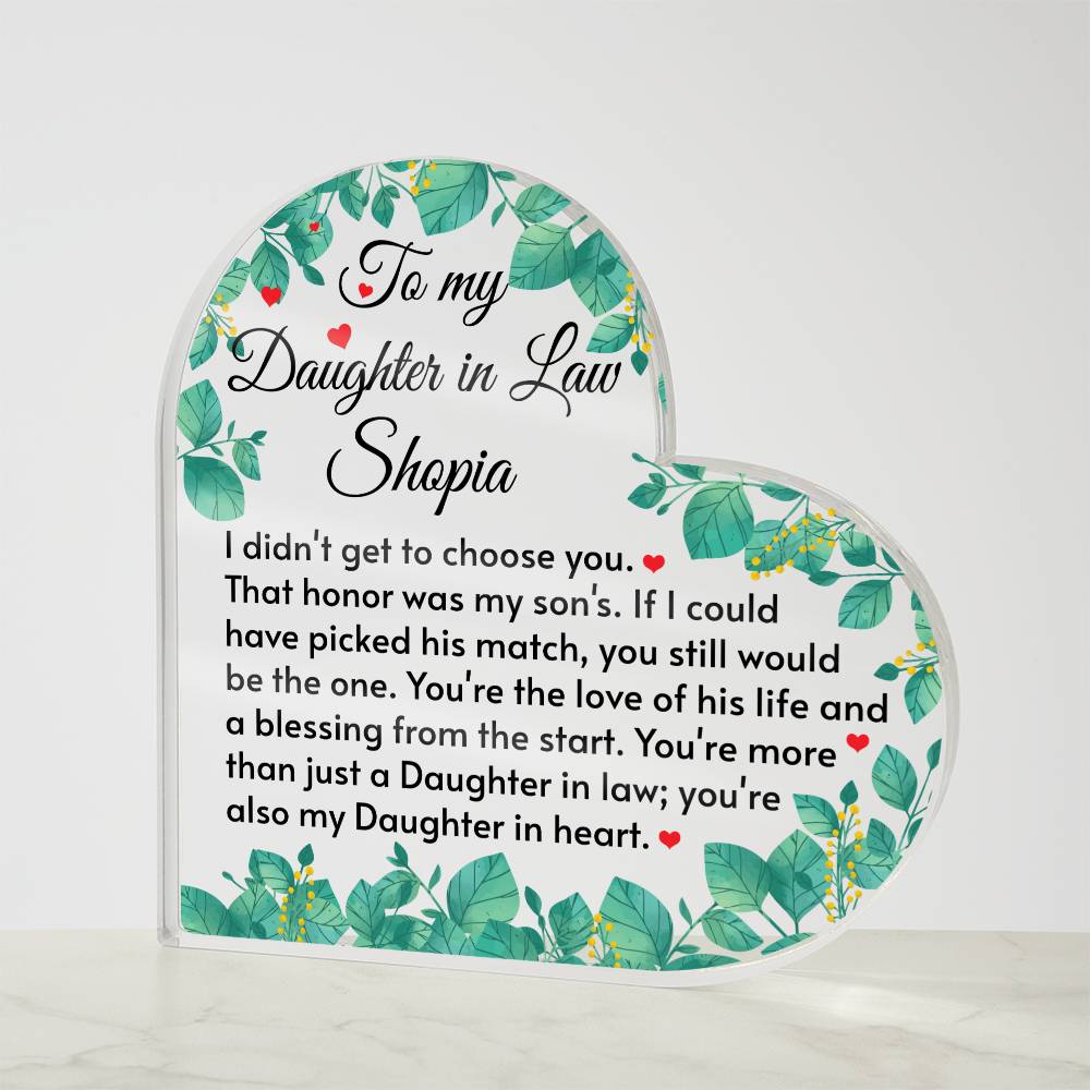 tO mY DAUGHTER IN LAW