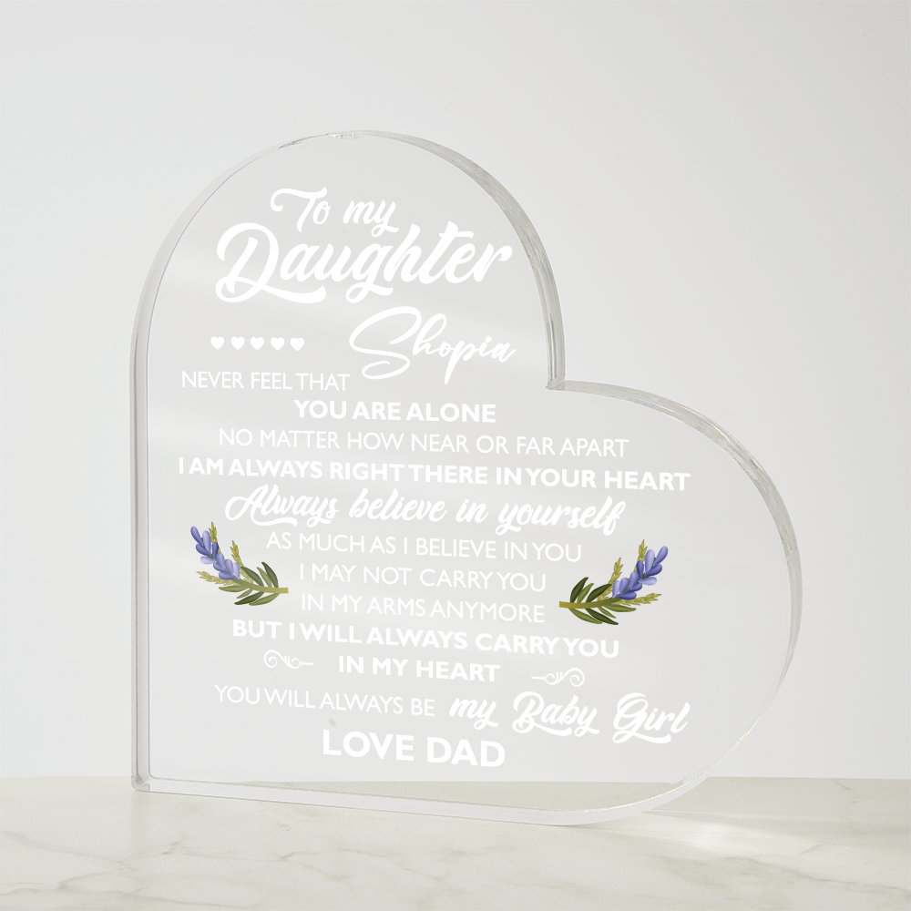 to my daughter white