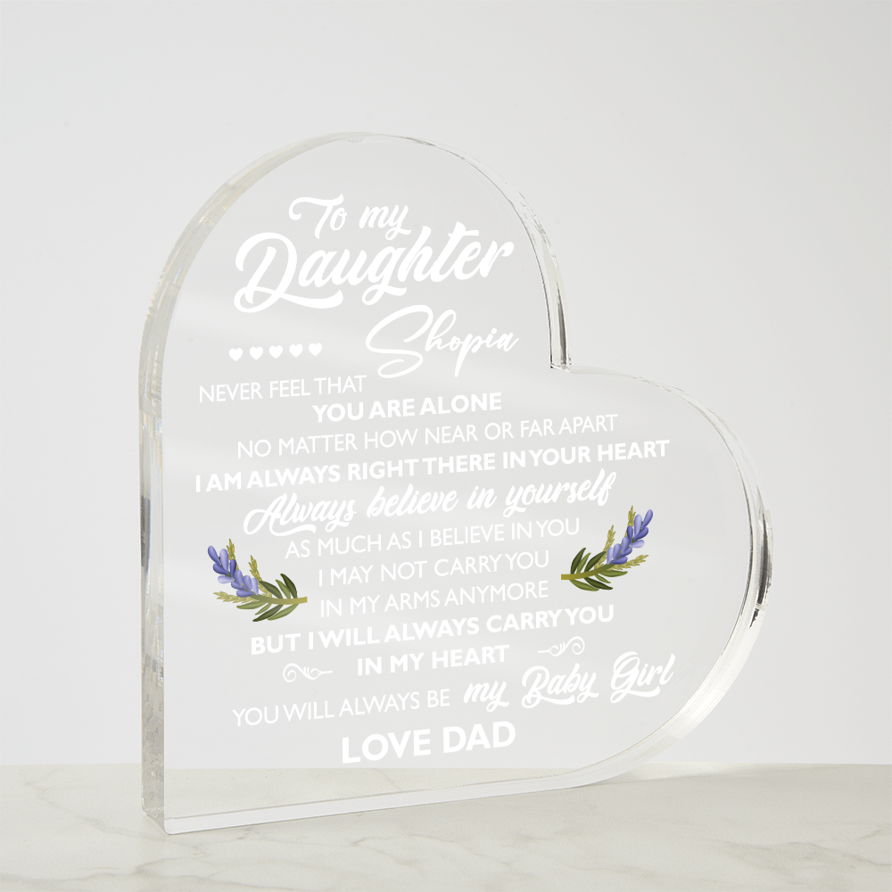 to my daughter white