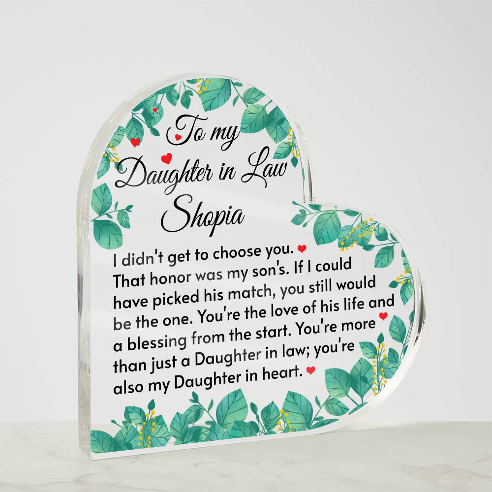 tO mY DAUGHTER IN LAW