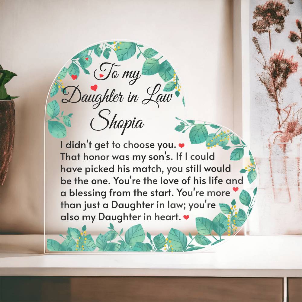 tO mY DAUGHTER IN LAW