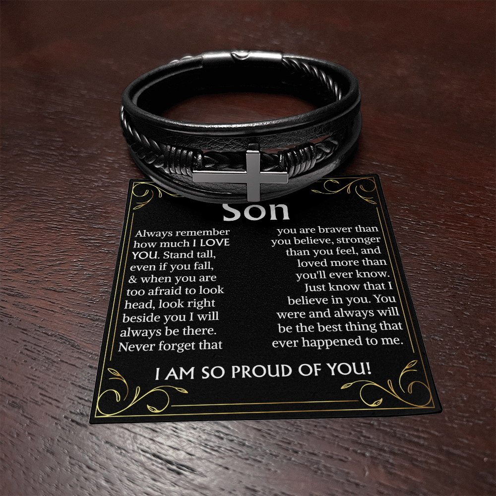 to my son i am so proud of you bracelet cross