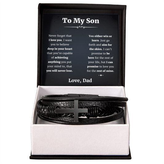To My Son Bracelet Cross