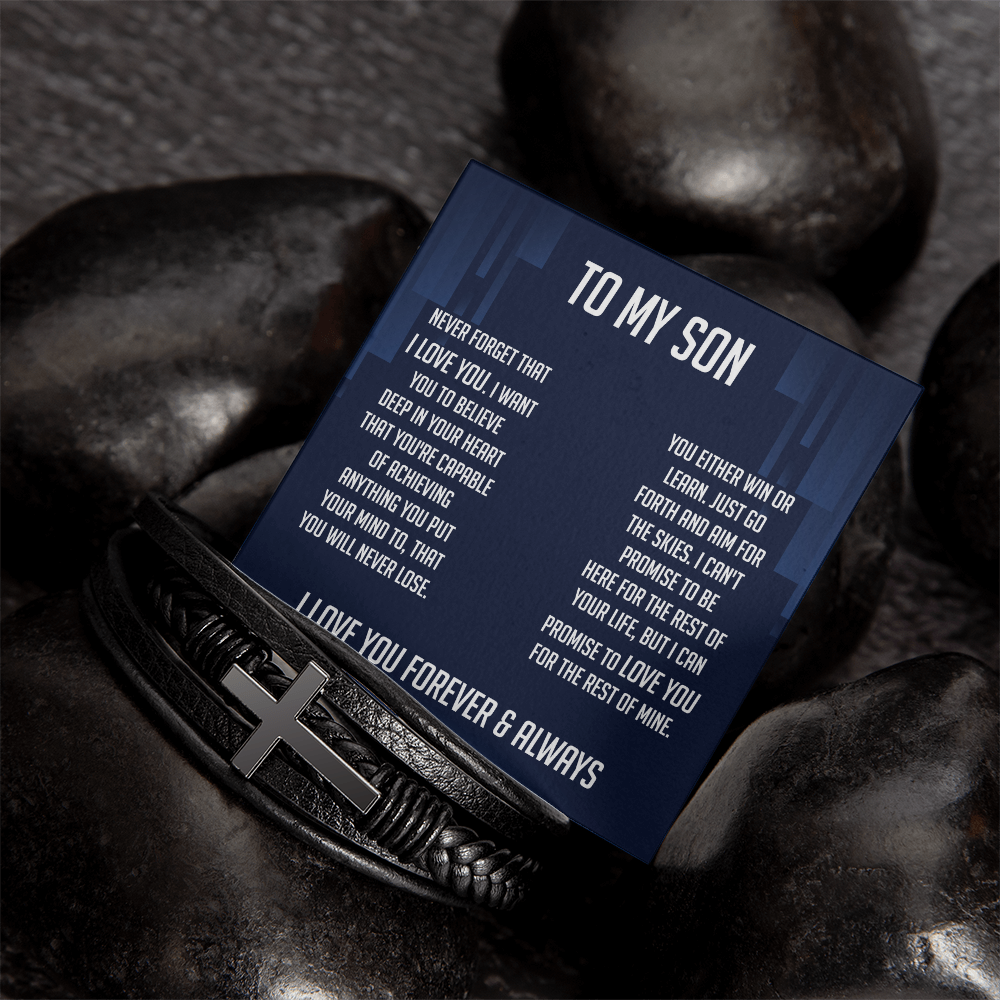 To My Son Bracelet Cross