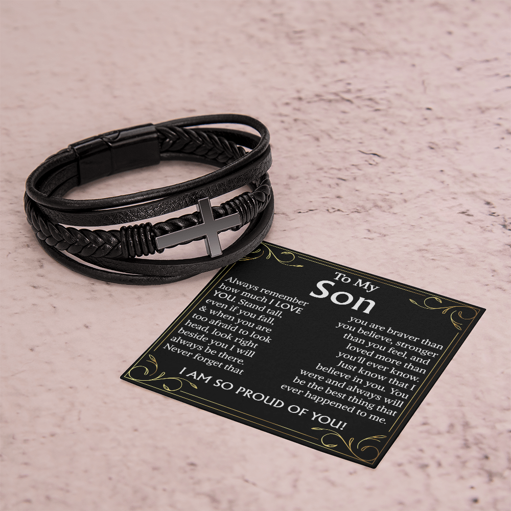 to my son i am so proud of you bracelet cross