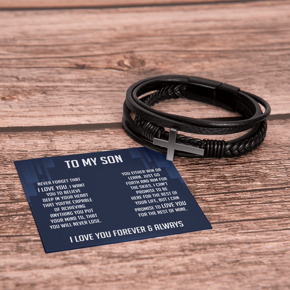 To My Son Bracelet Cross