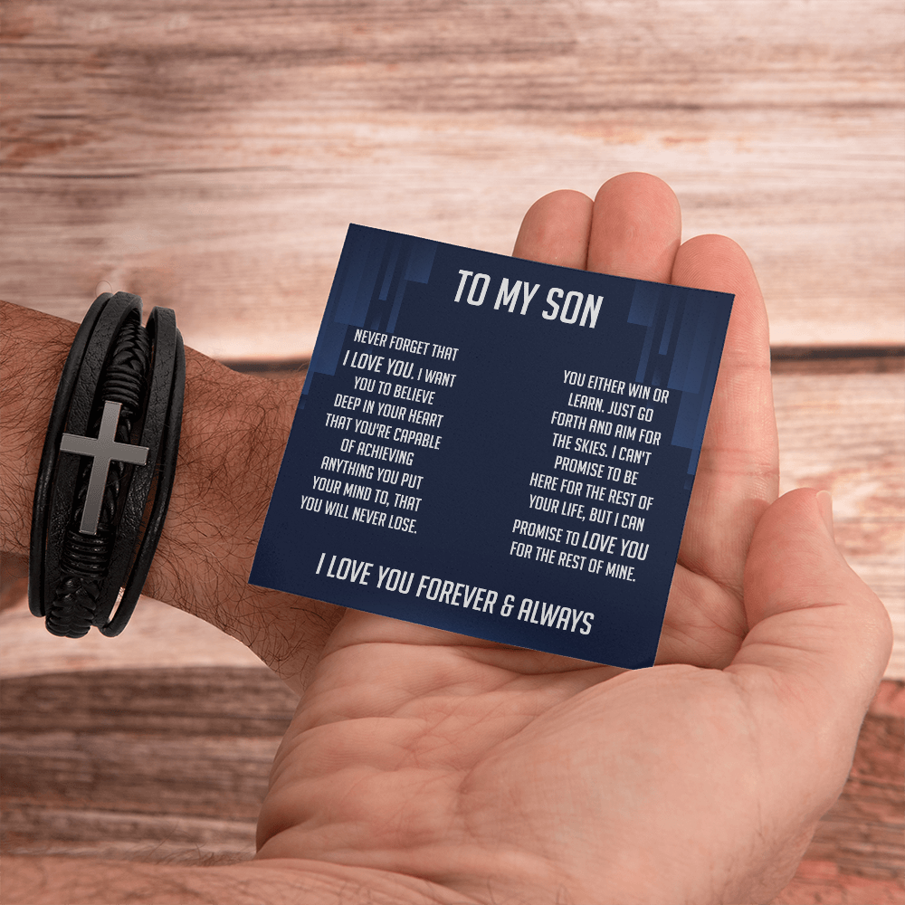 To My Son Bracelet Cross