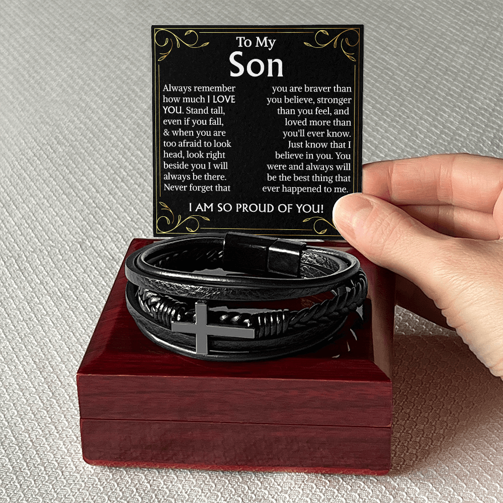 to my son i am so proud of you bracelet cross