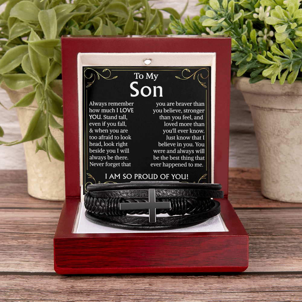 to my son i am so proud of you bracelet cross