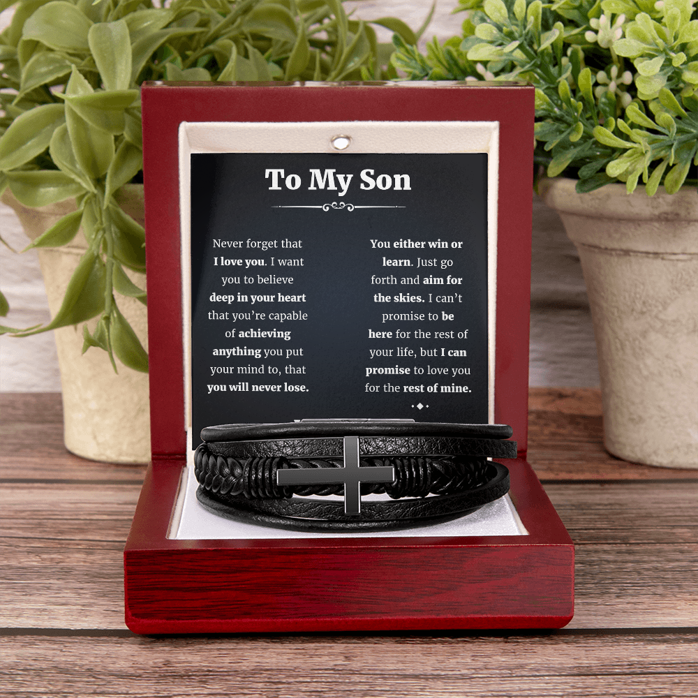 To My Son Bracelet Cross