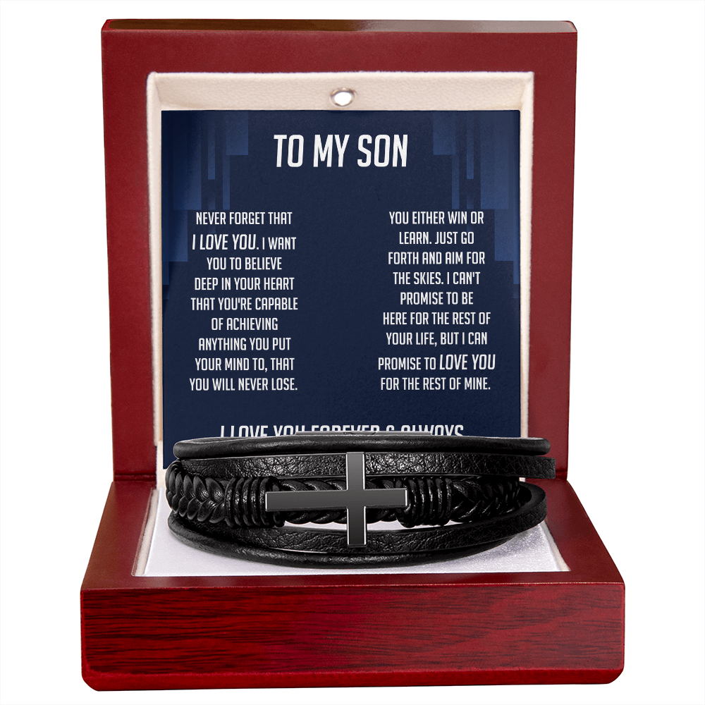 To My Son Bracelet Cross