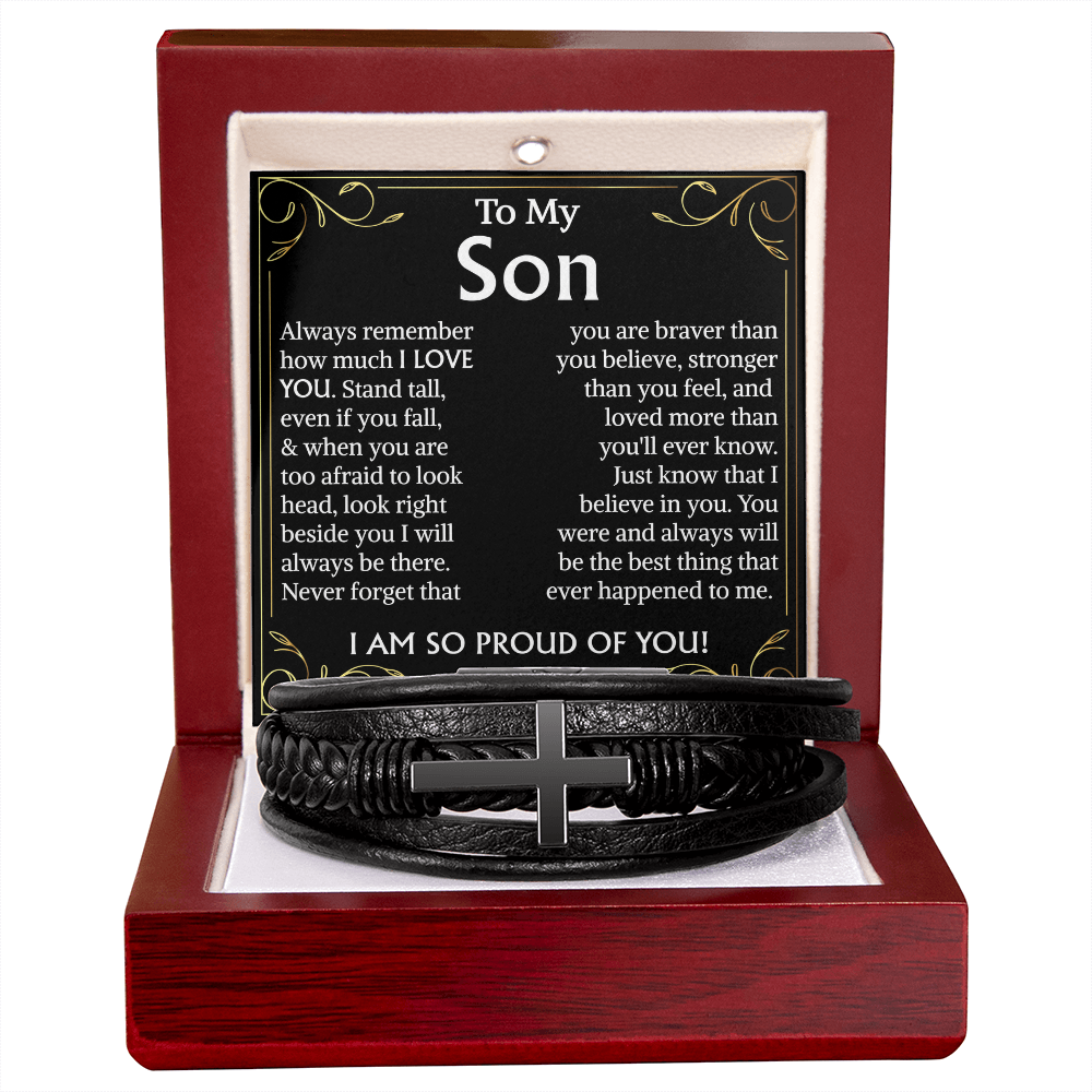 to my son i am so proud of you bracelet cross