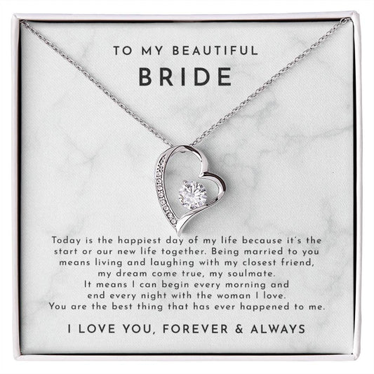 Wedding Day Gift, Groom to Bride, Jewelry Gift from Groom to Bride