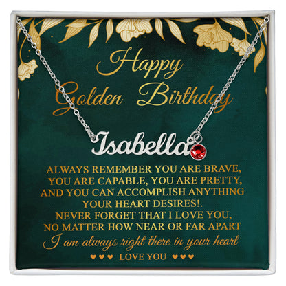 Golden with Birthstone