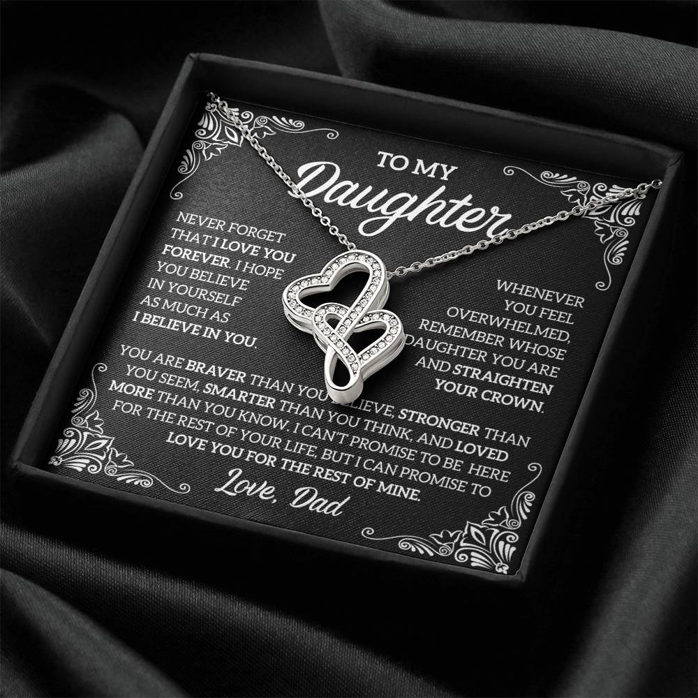 To My Daughter Heart-to-Heart Pendant Necklace