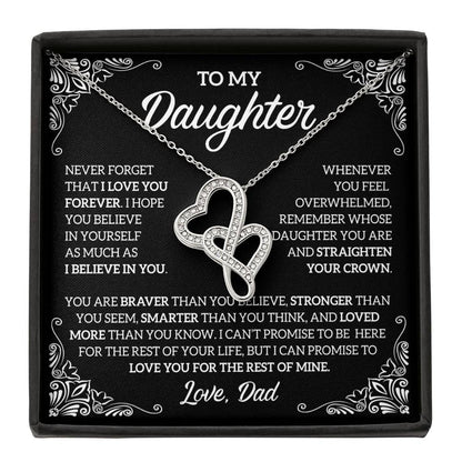 To My Daughter Heart-to-Heart Pendant Necklace