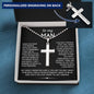 My Man Personalized Cross Necklace | Gift For Boyfriend From Girlfriend | Gift For Husband From Wife | Gift For Groom From Bride Wedding Day ball chain