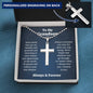 Grandson Birthday Gifts From Grandma • Present For Grandson From Grandmother • Grandson Personalized Cross Necklace From Grandparents