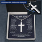 To My Son Personalized Cross Necklace Ball Chain