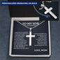 To My Son Cross Necklace - Personalized Gift from Mom for Birthday or Graduation, Symbolizing Love, Strength, and Wisdom