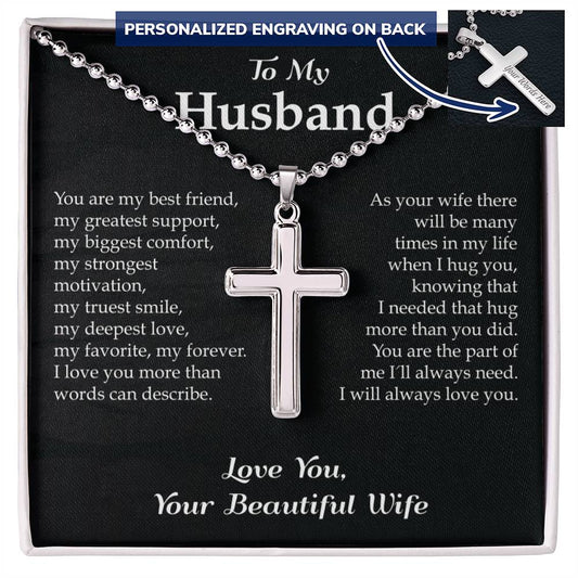 Husband Necklace from Wife, Perfect Gifts for Husband, An Ideal Gift for Groom from Bride, Anniversary and Birthday Gift for Him