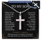 Son Gifts From Mom and Dad, Mother and Son Necklace, Birthday Gift For My Son Graduation Christmas Faith Cross Necklace Gift