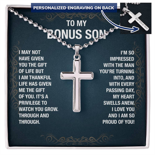 To My Bonus Son Necklace Ball Chain