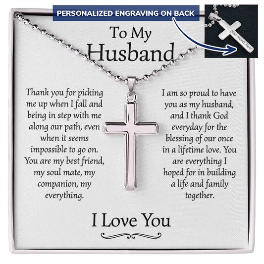 To My husband Necklace Personalized Ball Chain