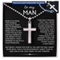 My Man Personalized Cross Necklace | Gift For Boyfriend From Girlfriend | Gift For Husband From Wife | Gift For Groom From Bride Wedding Day ball chain
