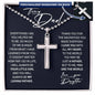 To My Dad Necklace With Message Card, Father's Day Gift Jewelry, Gift Anniversary Birthday Necklace, Personalized Cross Necklace from Daughter