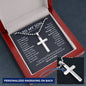To My Son Personalized Cross Necklace Ball Chain