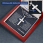 To My Son Cross Necklace - Personalized Gift from Mom for Birthday or Graduation, Symbolizing Love, Strength, and Wisdom