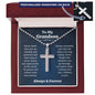 Grandson Birthday Gifts From Grandma • Present For Grandson From Grandmother • Grandson Personalized Cross Necklace From Grandparents