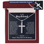 My Boyfriend Personalized Cross Necklace , Gift For Boyfriend, Boyfriend Christmas Gift, Birthday Gift, Anniversary Gift For Him