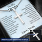 Personalized Engraved Cross Necklace From Mom, Perfect for Christmas, Birthdays, and Graduations for My Son