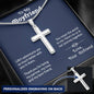 Gift for Boyfriend, Silver Cross Men Necklace from Girlfriend, Boyfriend Anniversary Jewelry