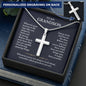 To My Grandson Personalized Cross Necklace | Jewelry From Grandma Grandpa | Graduation Birthday Christmas Gift For Grandson
