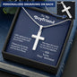 Gift for Boyfriend, Silver Cross Men Necklace from Girlfriend, Boyfriend Anniversary Jewelry