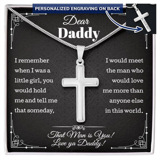 To My Dad New Cross Necklace Father's Day Gift For Him Gift Box Hip Hop Titanium Steel Gift for Him Man Father Best Dad Women Mother's Day Jewelry Waterproof Fashion Trendy Simple Jewelry Birthday