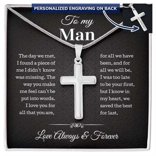 Personalized Cross Necklace Set A Birthday, Christmas, New Year, And Valentine's Day Gift For Your Lover, Husband, And Young Man