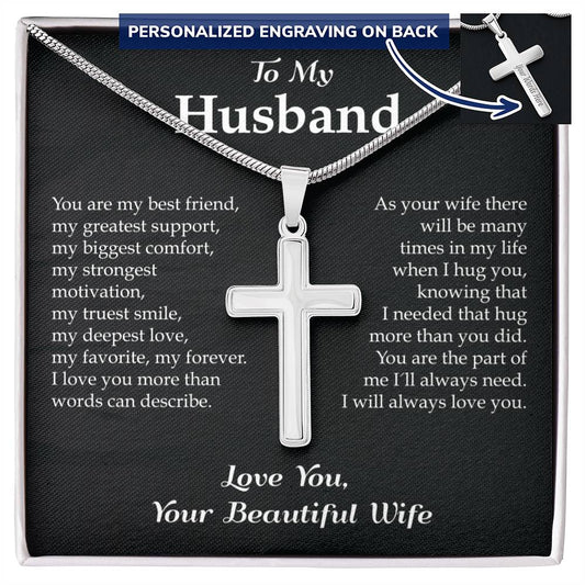 Husband Necklace from Wife. Perfect Gifts for Husband from Wife. An Ideal Gift for Groom from Bride on Wedding Day. Anniversary, Birthday Gift for Him, and Valentine's Day Gift for Men.